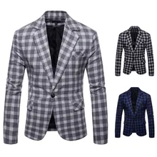 Модный костюм размера плюс 4XL мужской модный Повседневный клетчатый деловой Свадебный костюм с отворотом тонкая верхняя одежда блейзер Пальто блейзер