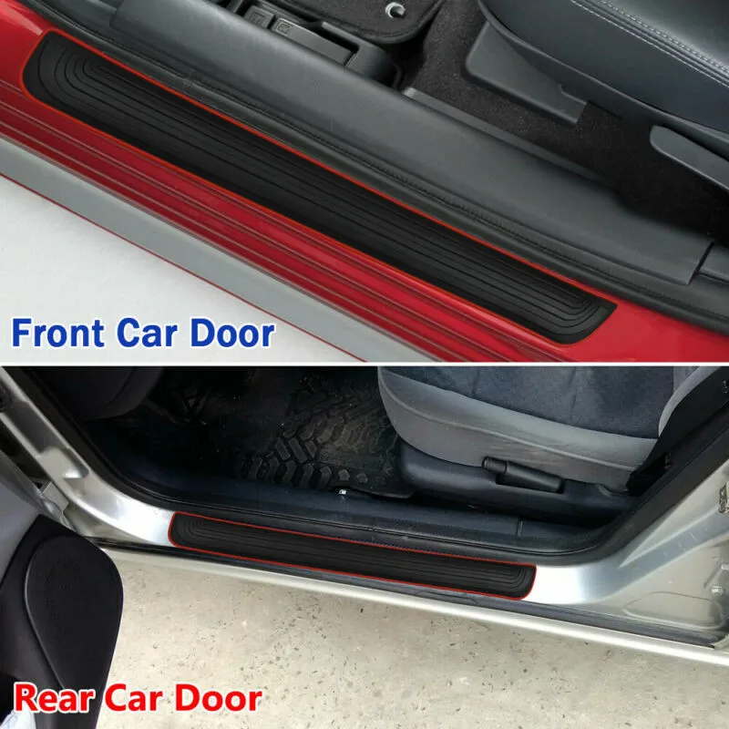 Blue GEERUI 4PCS Threshold Protection Sticker Reflective Carbon Fiber Sticker Decorative Door Entry Guard Door Threshold Scratch Pad Film for Chevy Impala. 