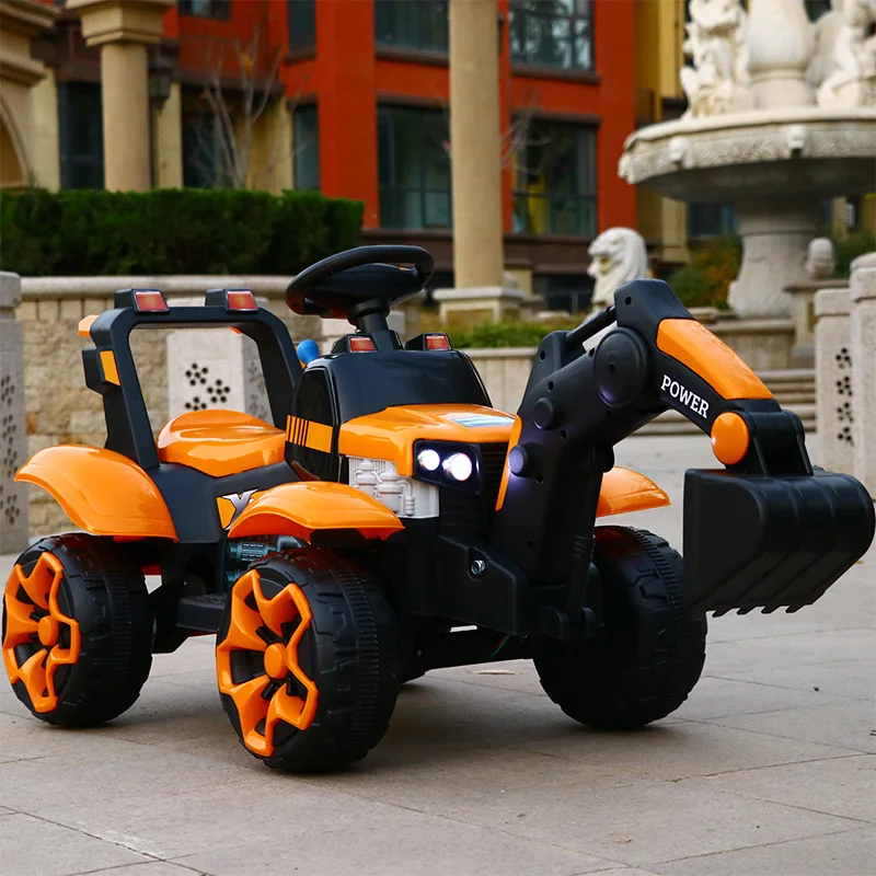 Детский Электрический Экскаватор Может кататься на детей супер большой электрический инженерный автомобиль дистанционного управления открытый игрушечный внедорожный автомобиль