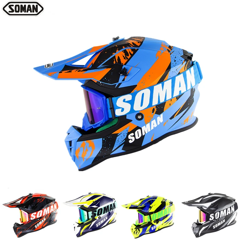 SOMAN 633 Downhill Off Road Racing Helmets ATV Motocross Capacete ECE Approved Dirt Bike Motorcycle Helmet Moto Cross Helmet