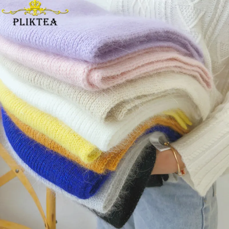 Najtaniej Nowe luksusowe miękkie 70% prawdziwe futra królika Angora szalik kobiety niebieski czarny kobiet fular beżowy biały ciepły dzianiny damskie zimowe szaliki