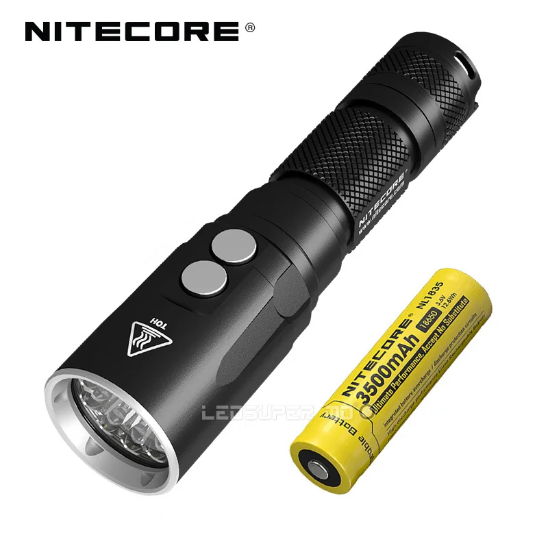 With 3500mAh Battery 100 метров погружной ультра водонепроницаемый фонарик NITECORE DL20 1000 Люмен двойной источник света для подводного спорта - Испускаемый цвет: With 3500mAh Battery