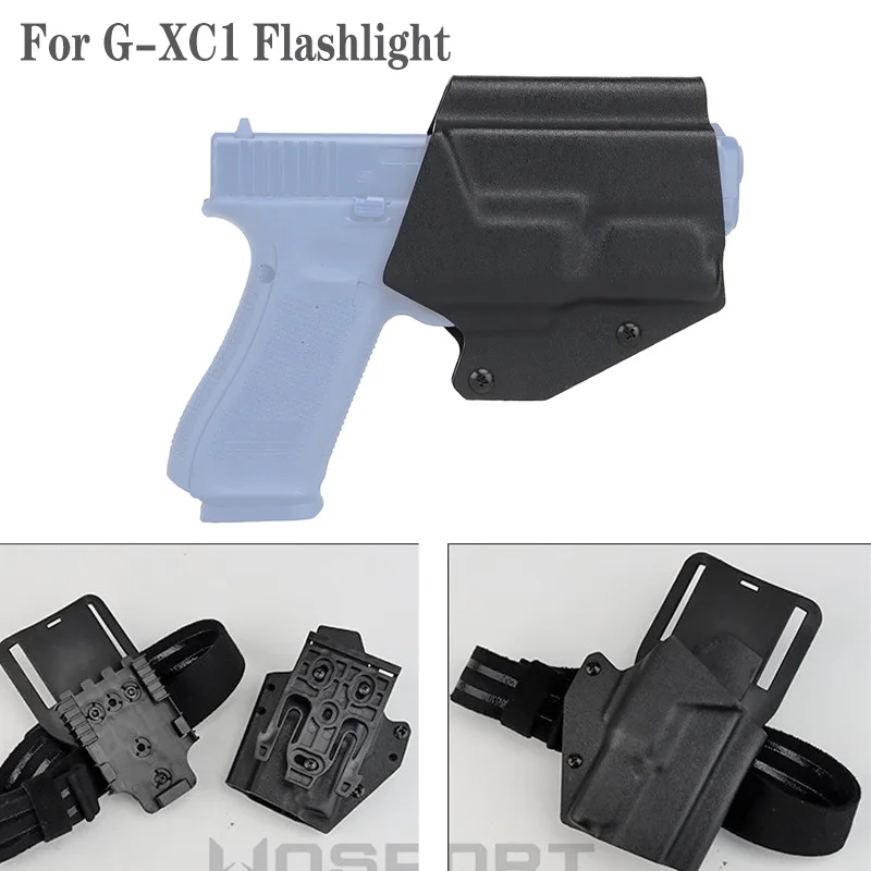 Tactical Kydex Gun Holster For Glock 17/19/19x/45 Gxc1 Flashlight With