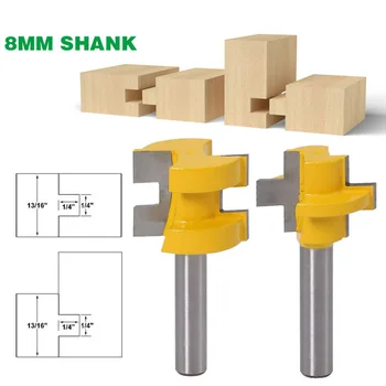 

2*Router Bits 8mm Shank Square Tooth T-Slot Milling Cutter Carbide Router Bits Woodworking Tools Practical Durable