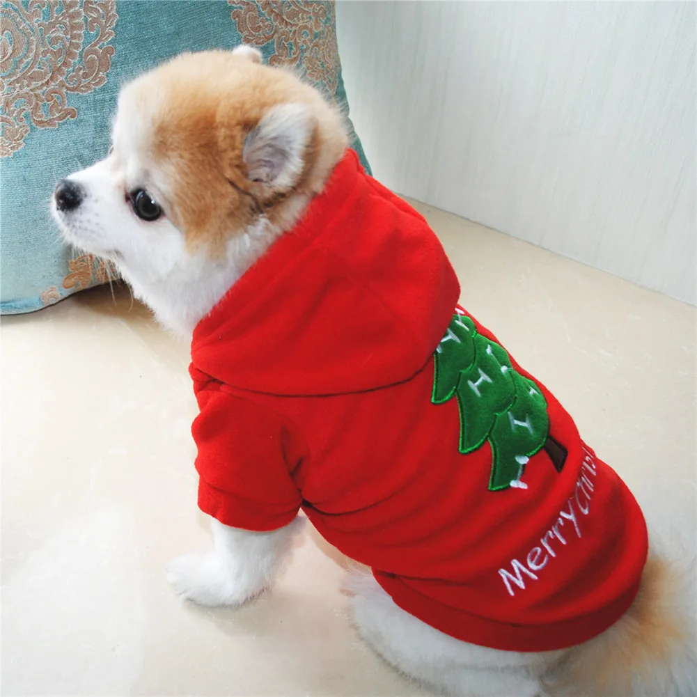 Pet Dog Clothes Hoodie Christmas Style Hooded Costume Thicken Warm For Winter 2019ing
