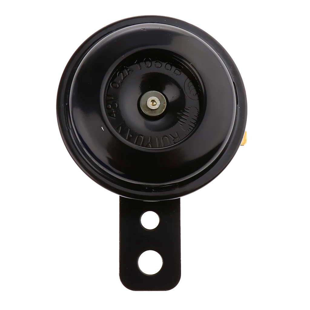 48V 0.2A Universal Super Loud Horn for Electric Bike Scooter Motorbike Bracket Black Shockproof Anti-corrosive Trumpet