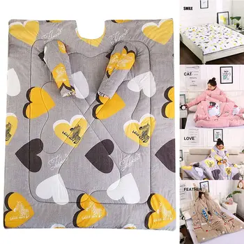 

Wearable Sleeping Lazy Quilt Blanket with Sleeves Thick Warm Winter Home Bedding DC156
