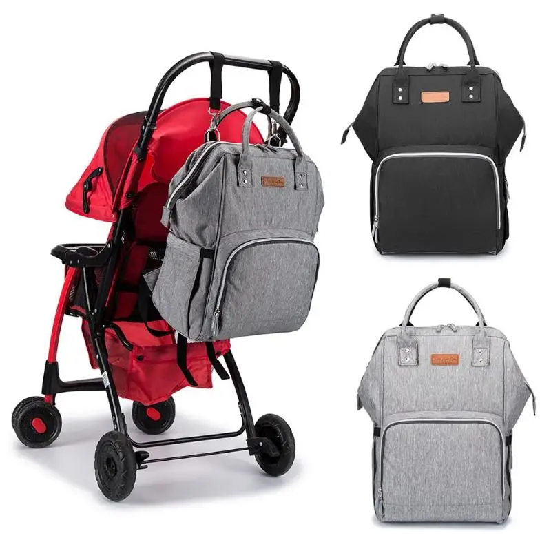 

Diaper Bag Pure Color Mummy Bags Baby Care Nappy Bag 45CM Large Capacity Waterproof Business Backpack Travel Outdoor Bag For Mum