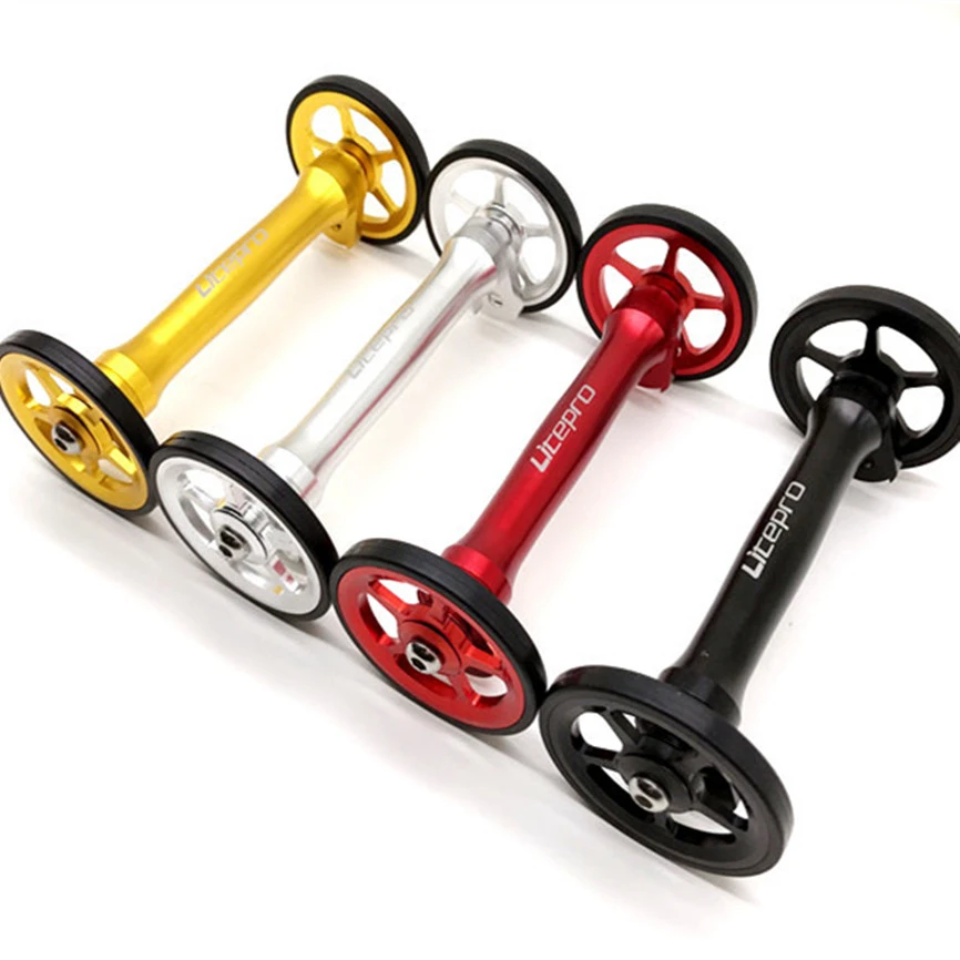 Litepro Alloy Easy Wheel Telescopic Extend Rod For Brompton Folding Bicycle