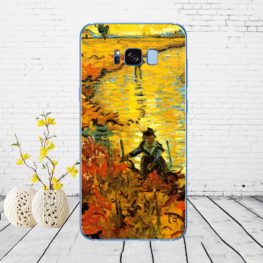Мягкий силиконовый чехол Vincent van Gogh sunflower cherry blossom starry для Samsung Galaxy S6 S7 edge S8 S9 S10 plus A70