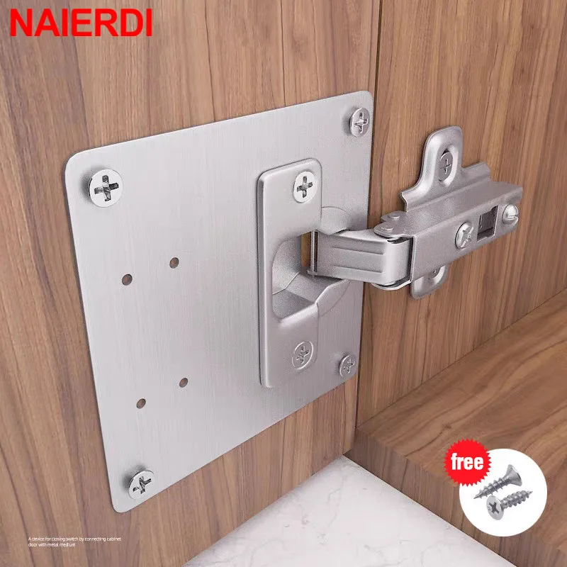 NAIERDI NR-8810 Stainless Steel Furniture Cabinet Door Hinge Repair Plate Drawer Window Door Door Panel Connection Repair Plate Hardware