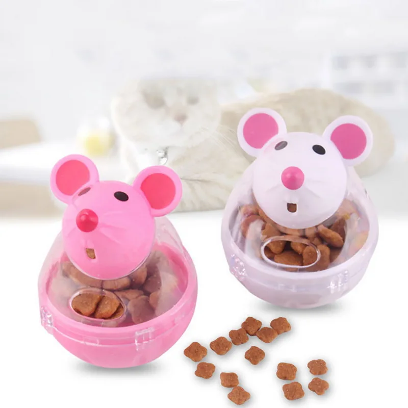 Pet Feeder Toy Cat Mice Food Rolling Leakage Dispenser Bowl Playing Training Educational Toys For Cat Kitten Cats Toy 1PC