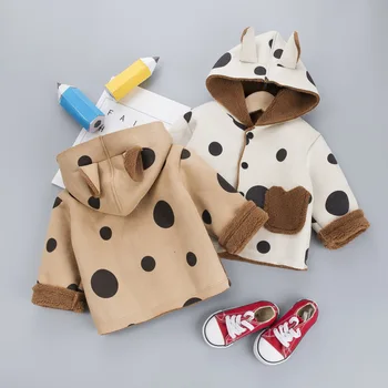 

0-4 years boy girl clothing High quality 2019 winter new warm thicken Dot Kid Children Infant Baby Clothes Jacket Coat Outerwear