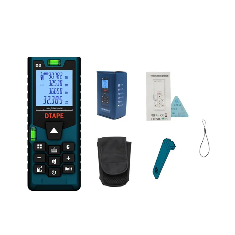 DTAPE D3 Digital Laser Distance Meter 40-100m Rangefinder Range Finder laser rangefinder distance meter Measure Distance Tester DTAPE D3 Digital Laser Distance Meter 40-100m Rangefinder Range Finder laser rangefinder distance meter Measure Distance Tester