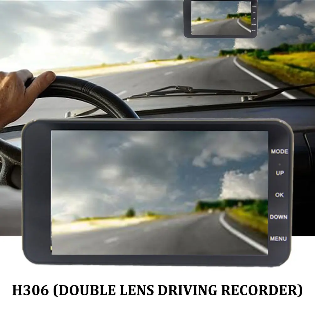 4 дюймов Ips Hd 1080P вождение автомобиля Регистраторы передние и задние двойные линзы Поддержка реверсирования видео наблюдение за парковкой