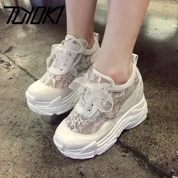 

Tuyoki Size 35-39 Women Shoes Sneakers Lace Up Thick Bottom Shoes Casual Shoes Lace Fashion Shoes Ladies Footwear