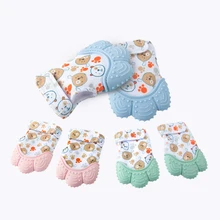 Детские Силиконовые варежки прорезывание зубов перчатки обертка звук прорезывания зубов Жевательная бусина Новорожденные игрушки-"пальцы"