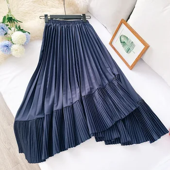 

2020 Autumn & Winter New Arrival French Elegant Temperament Skirt Irregular Pleated Skirt Large Ruffled Skirt Free Shipping