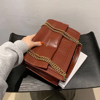 

High Quality Soft Face Fashion Lady Chain Messenger Bag 2020 Autumn and Winter New Fashion Korean One Shoulder Small Square Bag