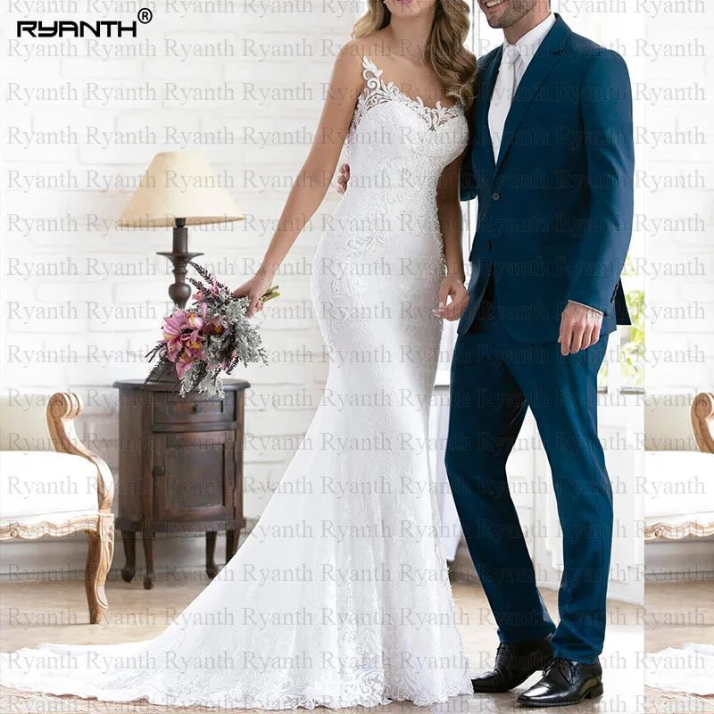 Robe de mariee сексуальное кружевное с рыбьим хвостом свадебное платье в стиле бохо Abiti da sposa на заказ без спинки Vestido de noiva Свадебные платья