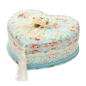 

Jewelry box storage box lace fabric gift jewelry box ring earrings earrings ring storage box creative DIY book-shaped heart-shap