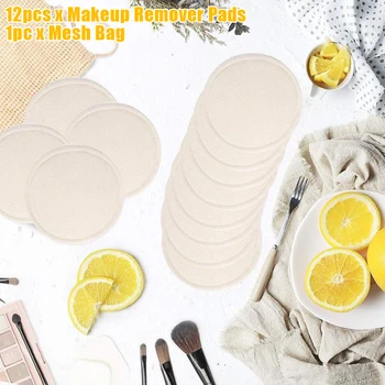 

12pcs Double Layer Washable Makeup Remover Pad Practical Reusable 8 Cm Easy Apply Soft Cleaning Bamboo Fiber Cosmetic Portable