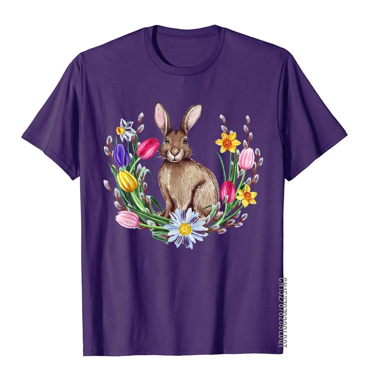 Happy Easter Cute Bunny Rabbit Women Funny Gift T-Shirt__B10203purple