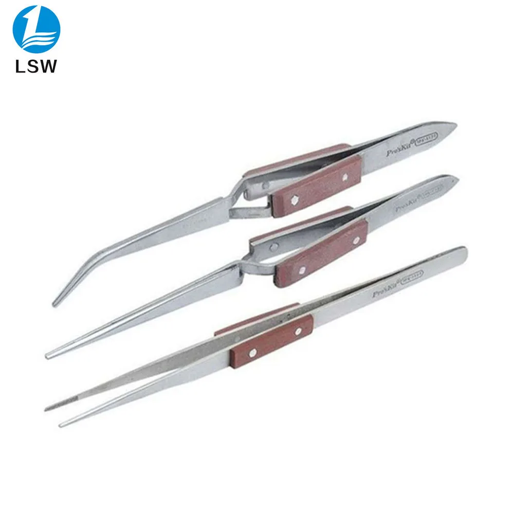 

Pro'sKit Reverse Action Tweezer Magneticable With fiber handle Self-Gripping Precision Repair Tool