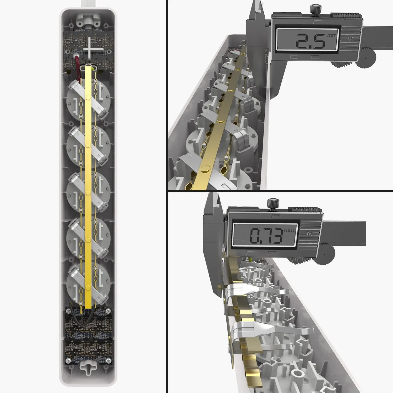 Удлинитель с защитой от перенапряжения 3/4/5 розеток переменного тока штепсельная