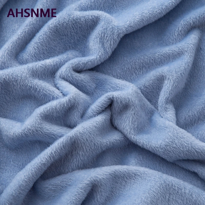 AHSNME темно-синее толстое Коралловое одеяло сплошной цвет норковая бархатная мягкие покрывала для кресла пледы мульти размер высокого качества ковер Прямая поставка