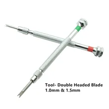 1 шт. отвертка типа H для часов Hublot, инструмент для ремонта ремешка-двустороннее лезвие 1,0 и 1,5 мм, набор инструментов для ремонта часов