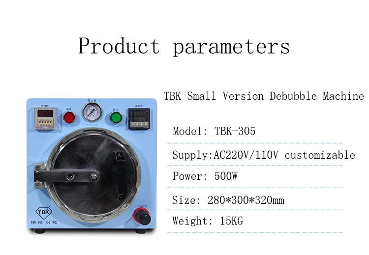 Phone Refurbish Bubble Remove Machine TBK-305, Air Bubble Remover Machine For iPhone Samsung Edge Screen