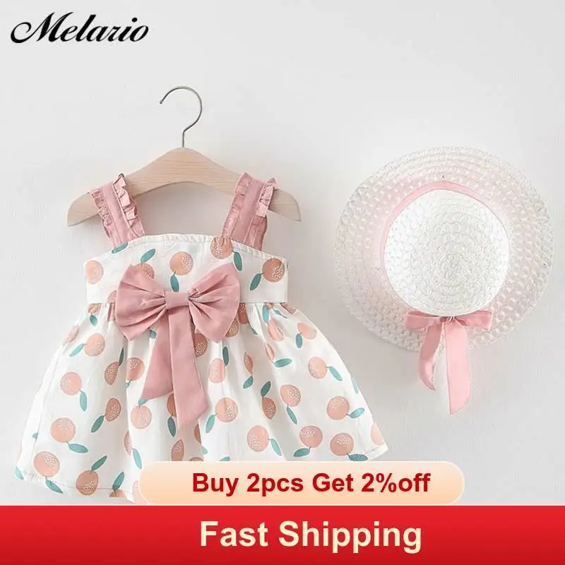Melario Baby Girls Clothing 2020 Baby Girl Clothes Set Outfit Baby Boho Style Summer Beach Outfit Clothe Tops + Pants + Hat