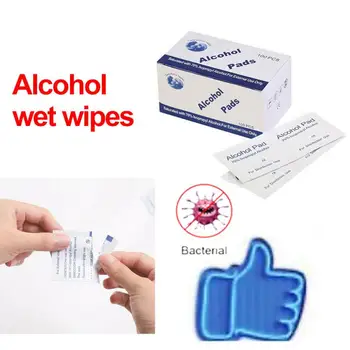 

100Pcs Portable 75% Alcohol Cotton Wet Wipe Disposable Disinfection Prep Swap Pad Skin Cleaning Care Car Mobile Phone Clean Wipe