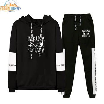 

The Lion King Hakuna Matata printing Design Hoodie Woman Hoodie Sweatshirt Black New Suit Long Sleeve Sweatshirt Hoodie Set