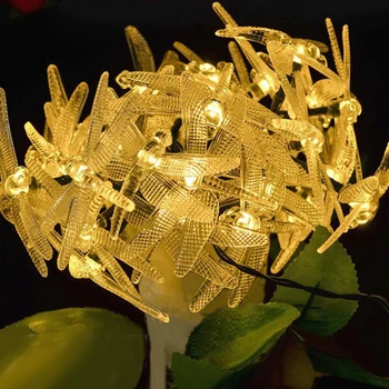 

LED Solar Powered Dragonfly Light String Christmas Party Decoration Supplies