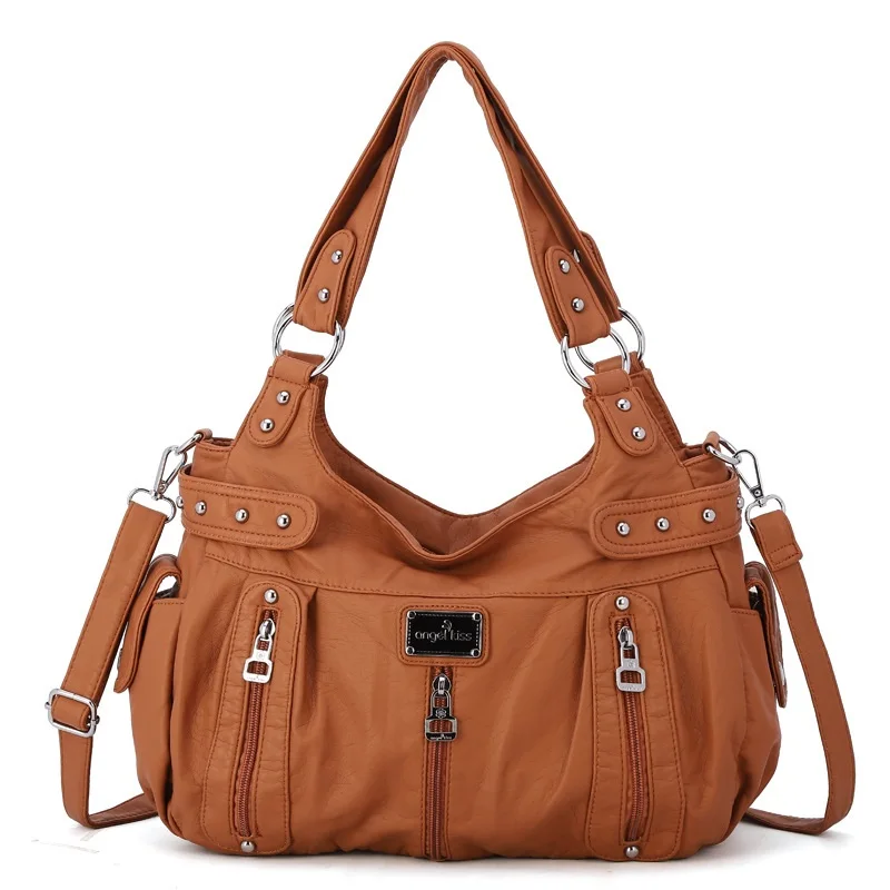 Angelkiss Winter Fashion Shoulder Bag for Women Soft PU Crossbody Handbg Large Capacity Messenger Bag Hobos Big Purse 2