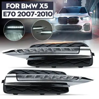 

1Pair 8LED 18W 12V Waterproof Front Bumper Daytime Running Light DRL Lamp For BMW X5 E70 2007 2008 2009 2010 Car Light Assembly