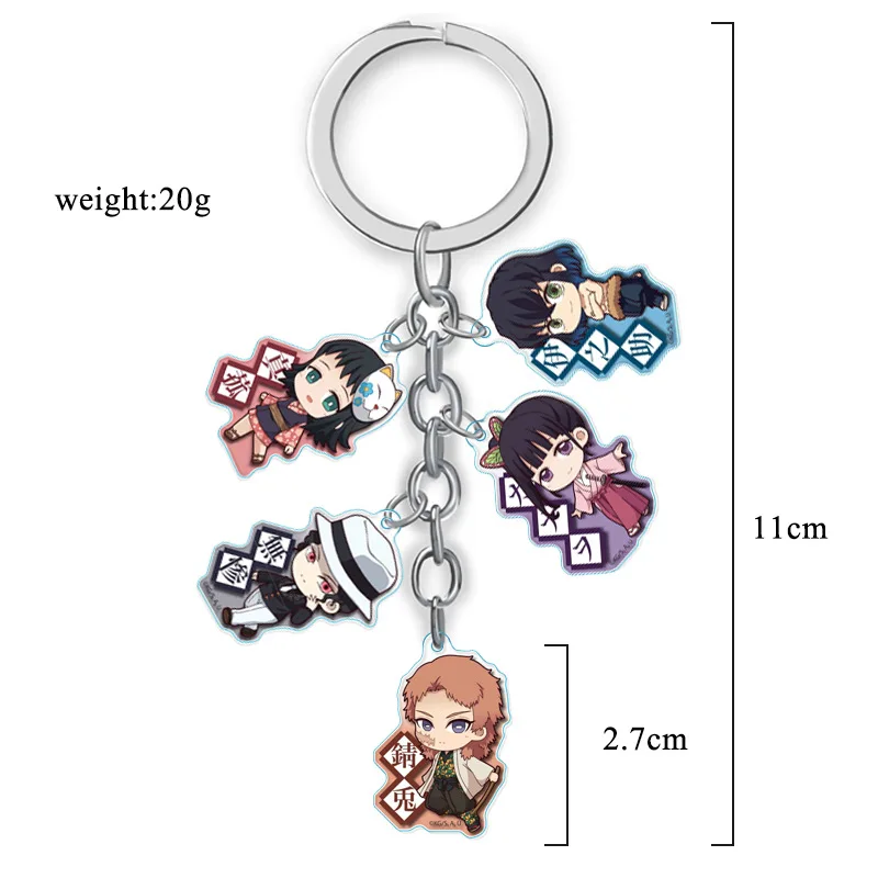 Аниме Demon Slayer Kimetsu No Yaiba брелок мультяшная фигурка Kamado Tanjirou Nezuko акриловое кольцо для ключей - Цвет: H10