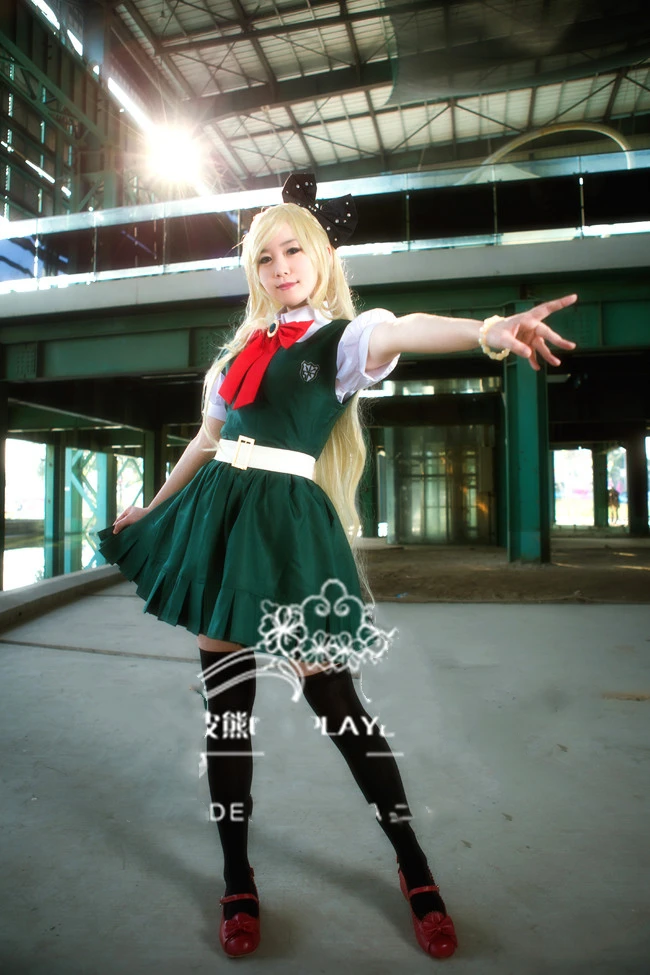 Супер Danganronpa 2: Sayonara Zetsubou Gakuen Sonia nevermind Косплей костюмы и парик Хэллоуин Рождественский костюм для женщин
