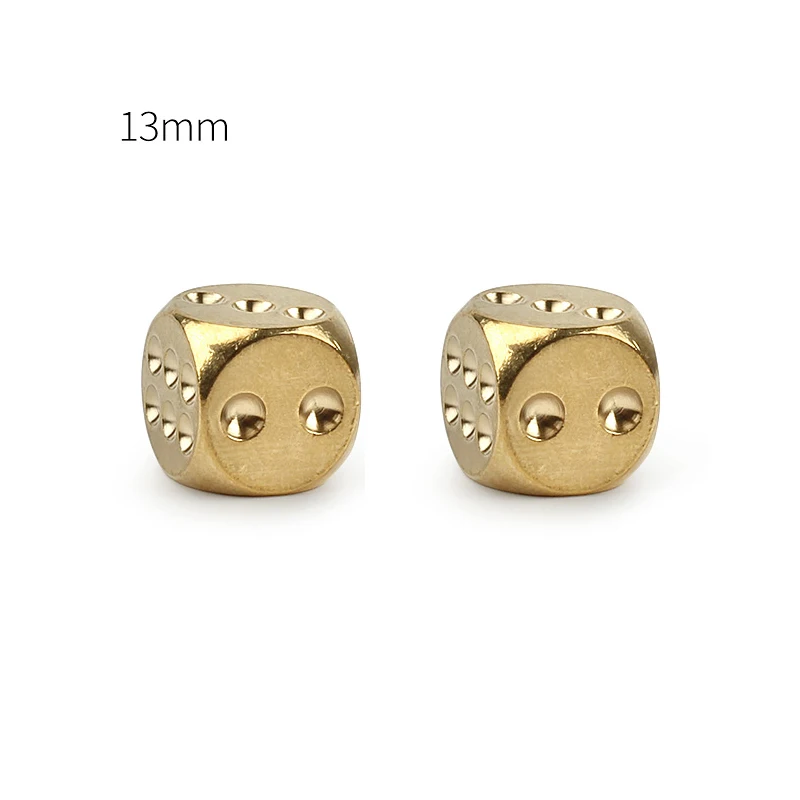 13mm 2PCS 2 шт./лот, медные кости, латунные кости, сито, креативные кубики для Маджонга, бар, инструмент, открытая маленькая игрушка 13 мм/15 мм - Цвет: 13mm 2PCS