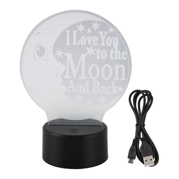 

7 Color Moon 3D Eye Protection Night Light Illusion Light, Suitable for Birthday, Christmas and Halloween Gifts