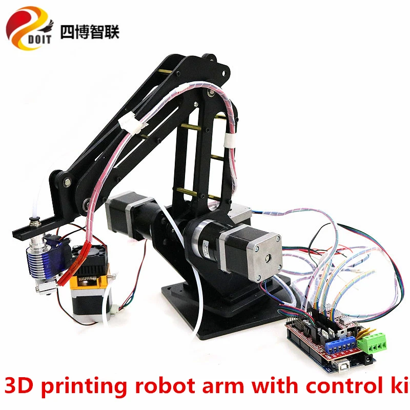 SZDOIT CNC 3-Axis Robot Arm Kit 3DOF RC Robotic Model 3D Printing Laser Engraving Assembled with Control kit Motors for Arduino