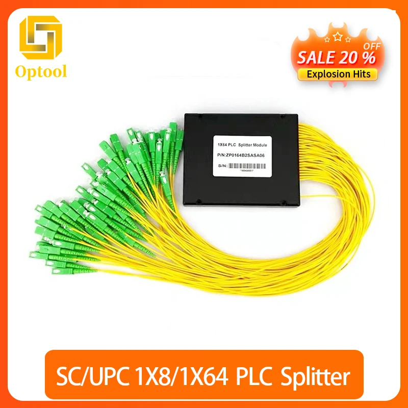 Sc Apc 1X8 Plc Fibra Ottica Splitter Modalità Singola Con Connettore Sc Apc Ftth Sc Apc Sc /Apc 1X64 Plc Splitter Fbt Coppia Ottica