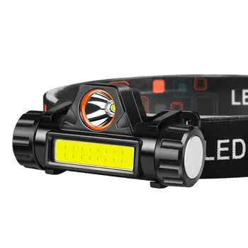 

Portable Mini Flashlight xpe+COB Led Headlamp High Power Built-in 18650 Battery Outdoor Camping Headlight Stepless Dimming