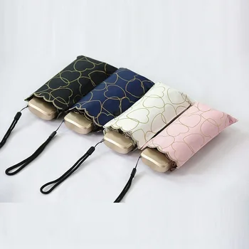 

50 percent umbrella mini sunscreen UV protection black plastic folding pocket umbrella sunshade female umbrella Kids Umbrella