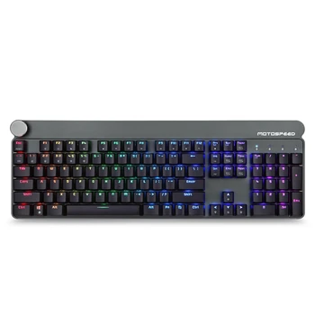 

Motospeed 2.4G Wireless/Wired RGB Mechanical Gaming Keyboard 104Key Blue Switch Rechargeable LED Backlight for PC Laptop