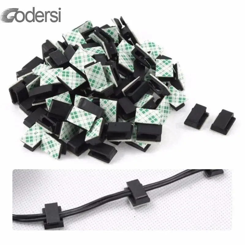 

10pcs Adhesive Car Cable Organizer Clips Cable Winder Drop Cable Holder Cord Management Desk Wire Tie Fixer