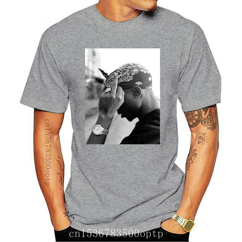 Camiseta dedo medio para hombre, de 2Pac, Tupac, Amaru, PAC, Makaveli, Digital Underground, sbz6184| | -