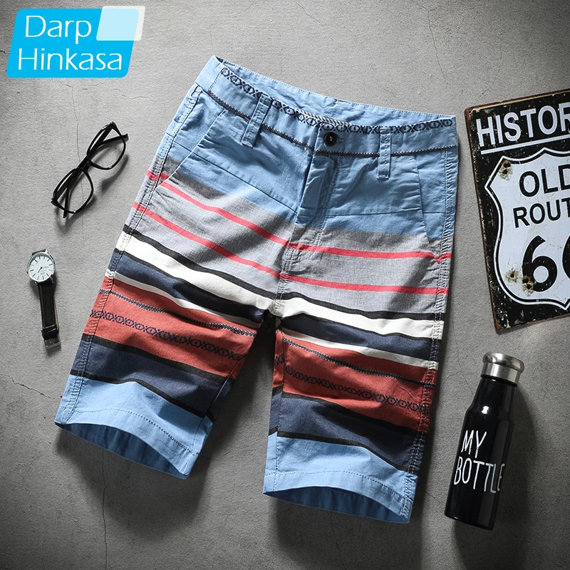 

DARPHINKASA 2020 New Casual Loose Shorts Men Tooling Shorts Five-point Pants Breathable Fashion Stripes Large Size Men Shorts